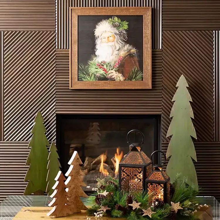 New Wood Christmas Tree Statues, Set of 3 Christmas Decorations