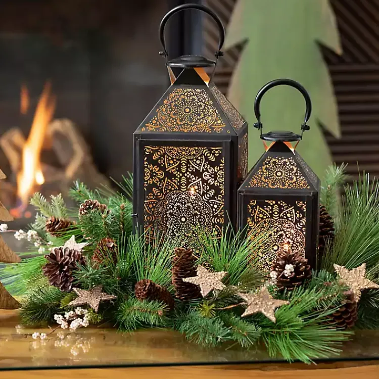 New Wood Christmas Tree Statues, Set of 3 Christmas Decorations