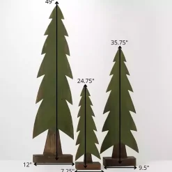 New Wood Christmas Tree Statues, Set of 3 Christmas Decorations