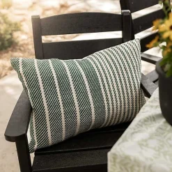 Hot Green Woven Stripe Indoor/Outdoor Pillow Pillows