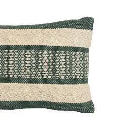 Sale Green Woven Stripe Lumbar Pillow Pillows