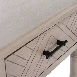 Kirklands Home Console Tables|Greige Chevron 2-Drawer Console Table Gray