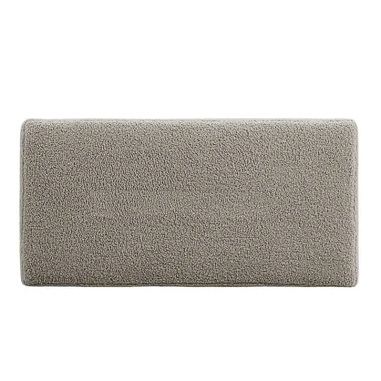 Kirklands Home Benches & Ottomans|Greige Sherpa & Pine Rectangle Storage Ottoman