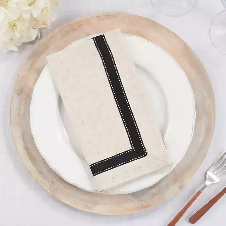 Kirklands Home Table Linens|Grosgrain Accent Napkins, Set of 4