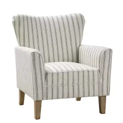 Kirklands Home Accent Chairs|Gustaf Gray Striped Armchair