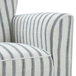 Kirklands Home Accent Chairs|Gustaf Navy Striped Armchair