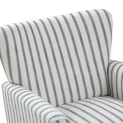 Kirklands Home Accent Chairs|Gustaf Navy Striped Armchair
