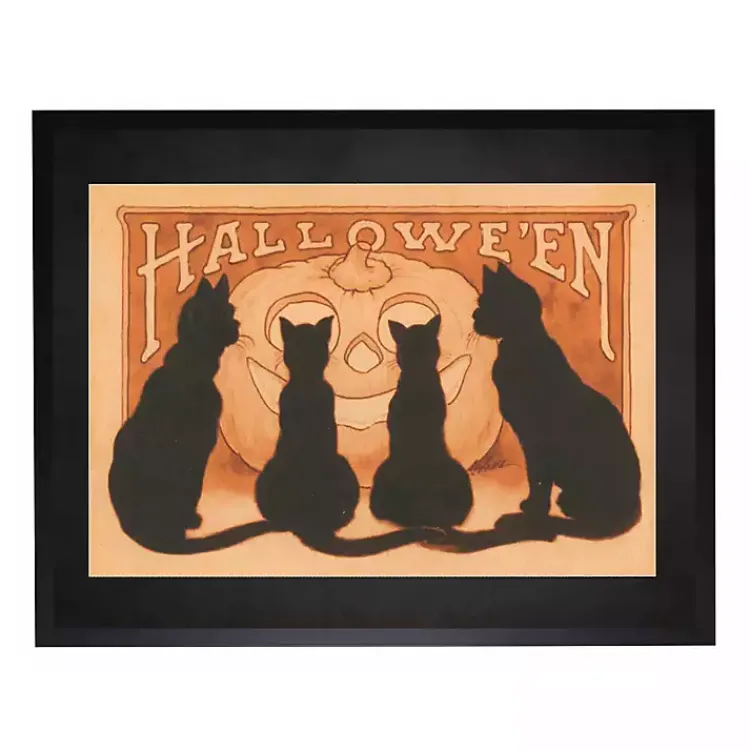 Online Halloween Black Cats Framed Wall Art Halloween