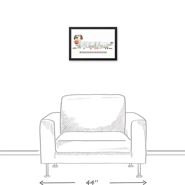 Best Halloween Dog Boo Framed Canvas Art Print Halloween
