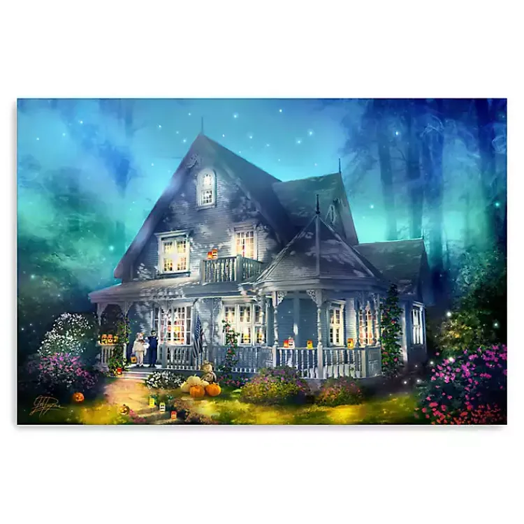 Sale Halloween Mansion Canvas Art Print, 16x24 Halloween