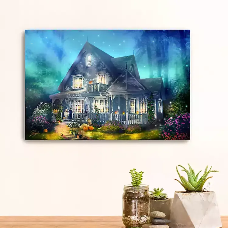 Sale Halloween Mansion Canvas Art Print, 16x24 Halloween
