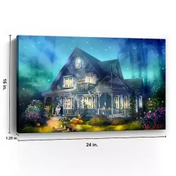 Sale Halloween Mansion Canvas Art Print, 16x24 Halloween
