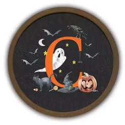 Sale Halloween Monogram C Brown Framed Wall Plaque Halloween