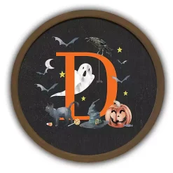 New Halloween Monogram D Brown Framed Wall Plaque Halloween