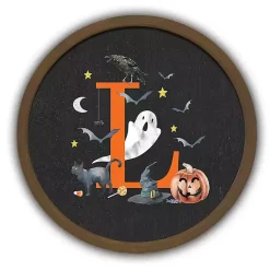 Online Halloween Monogram L Brown Framed Wall Plaque Halloween