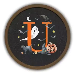 Sale Halloween Monogram U Brown Framed Wall Plaque Halloween