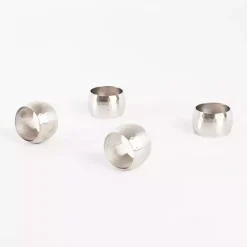 Kirklands Home Kitchen Accessories|Hammered Brass Napkin Rings, Set of 4