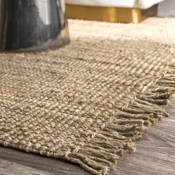 Kirklands Home Area Rugs|Hand Woven Chunky Loop Jute Caspar Area Rug, 4x6 Tan
