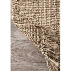 Kirklands Home Area Rugs|Hand Woven Chunky Loop Natural Jute Area Rug, 7x9 Tan