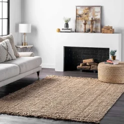 Kirklands Home Area Rugs|Hand Woven Looped Natural Jute Area Rug, 12x15