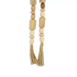 Handcrafted Natural Wood Beaded Garland Decorative Accents