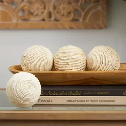 Clearance Handmade Wrapped Jute Orbs, Set of 4 Bowl Filler