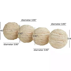 Clearance Handmade Wrapped Jute Orbs, Set of 4 Bowl Filler