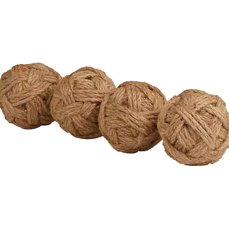 Discount Handmade Woven Rope Jute Orbs, Set of 4 Bowl Filler