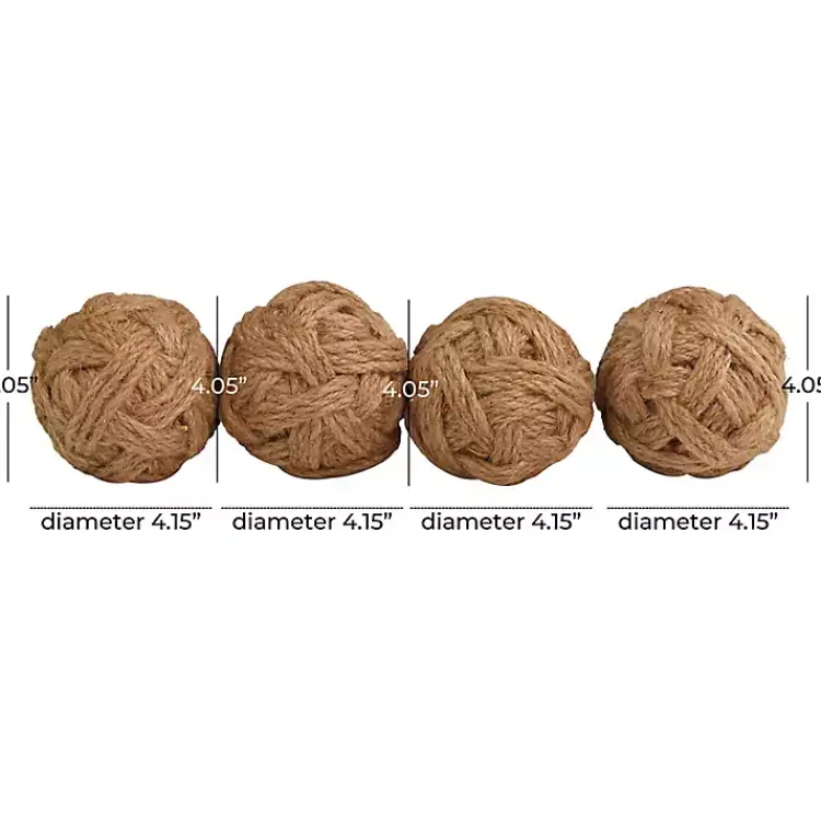Discount Handmade Woven Rope Jute Orbs, Set of 4 Bowl Filler