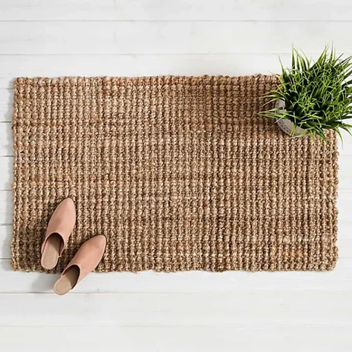 Kirklands Home Accent Rugs|Handspun Jute Boucle Scatter Rug Brown