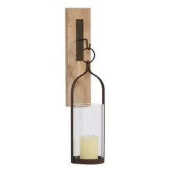 Online Hanging Lantern Fir Wood and Iron Sconce Sconces