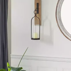Online Hanging Lantern Fir Wood and Iron Sconce Sconces
