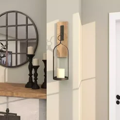 Online Hanging Lantern Fir Wood and Iron Sconce Sconces