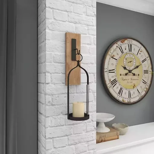 Online Hanging Lantern Fir Wood and Iron Sconce Sconces