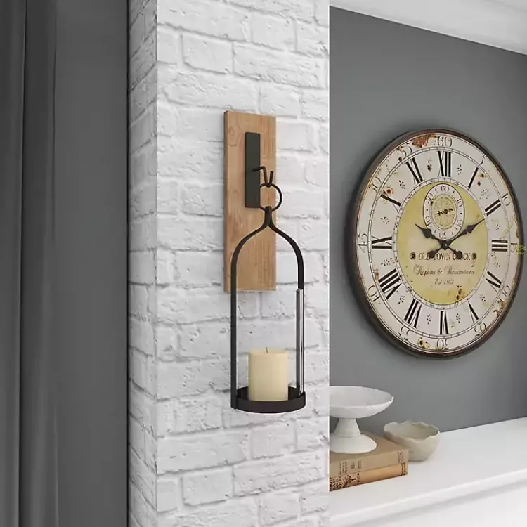Online Hanging Lantern Fir Wood and Iron Sconce Sconces