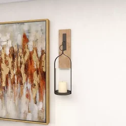 Online Hanging Lantern Fir Wood and Iron Sconce Sconces