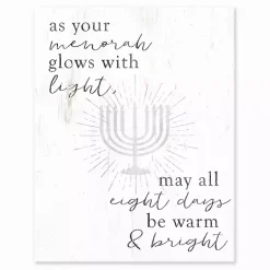 New Hanukkah Menorah Easel Back Canvas Art Print Hanukkah Decorations