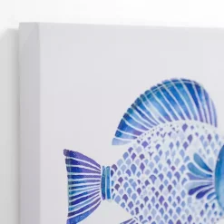 Kirklands Home Canvas Art|Happy Blue Fish Canvas Art Prints, Set of 2