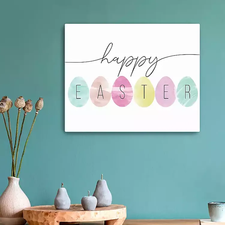 Sale Happy Easter Eggs Canvas Art Print Easter Decorations