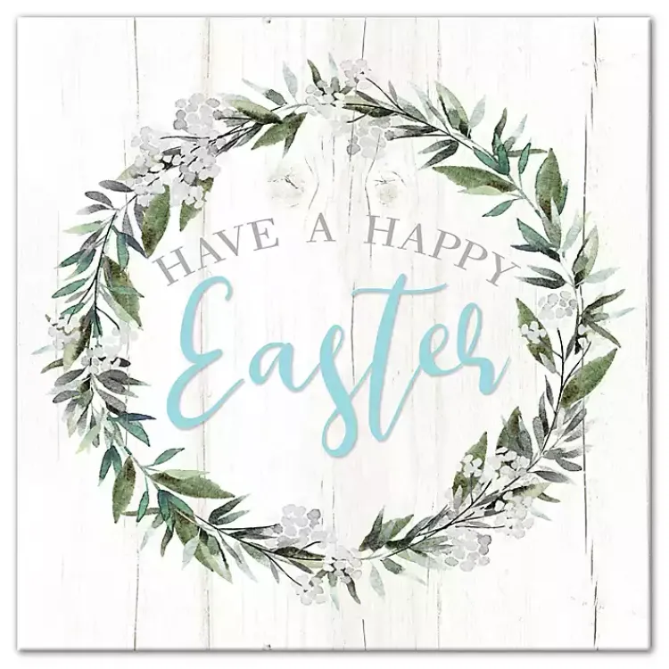 New Happy Easter Wreath Canvas Art Print Easter Decorations