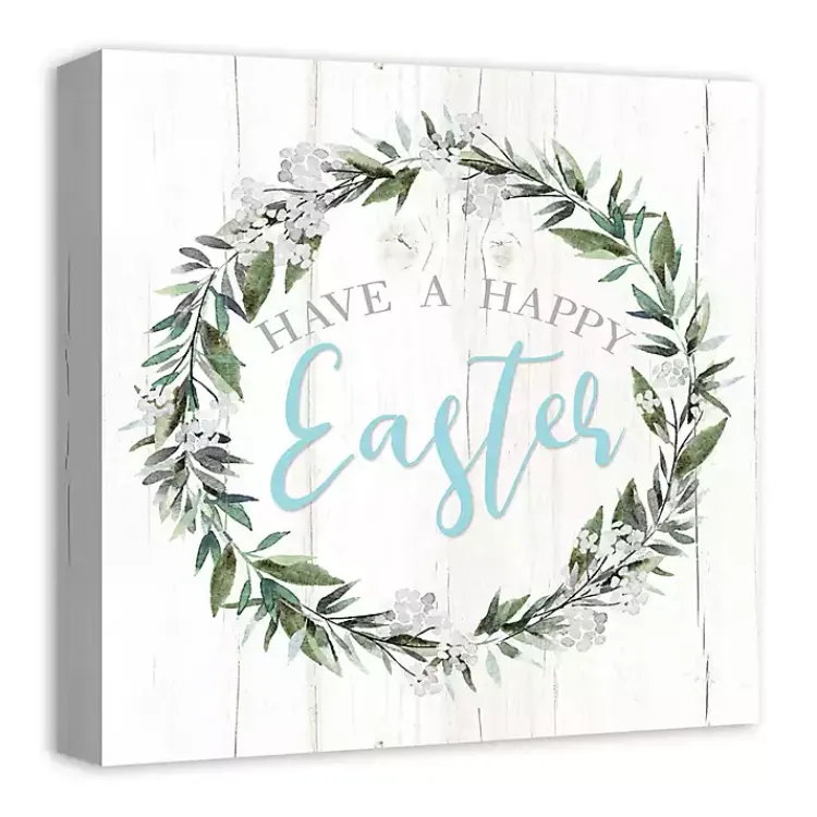 New Happy Easter Wreath Canvas Art Print Easter Decorations