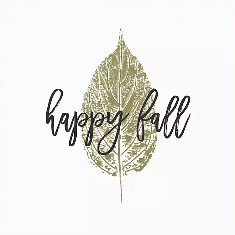 Best Happy Fall Leaf Stamp Framed Canvas Art Print Fall