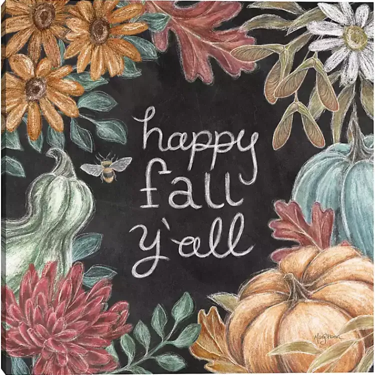 Online Happy Fall, Y'all Chalkboard Canvas Wall Art Fall