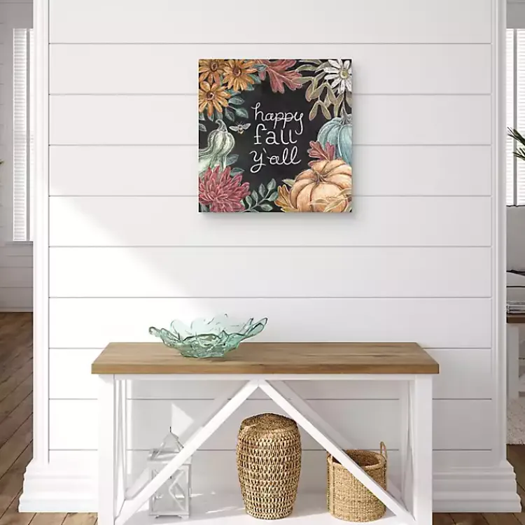 Online Happy Fall, Y'all Chalkboard Canvas Wall Art Fall