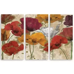 Kirklands Home Canvas Art|Happy Flowers Canvas Art Prints, Set of 3 Multi