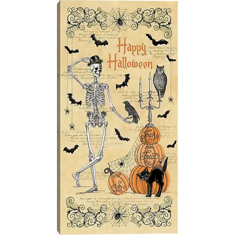 New Happy Halloween Dapper Skeleton Canvas Art Halloween