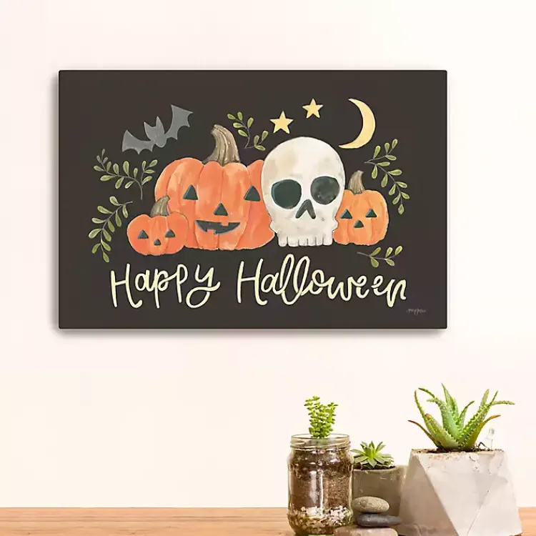 Discount Happy Halloween Jack-O-Lantern Canvas Art Print Halloween