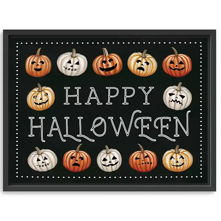 Happy Halloween Jack-o-Lanterns Framed Art Print Halloween