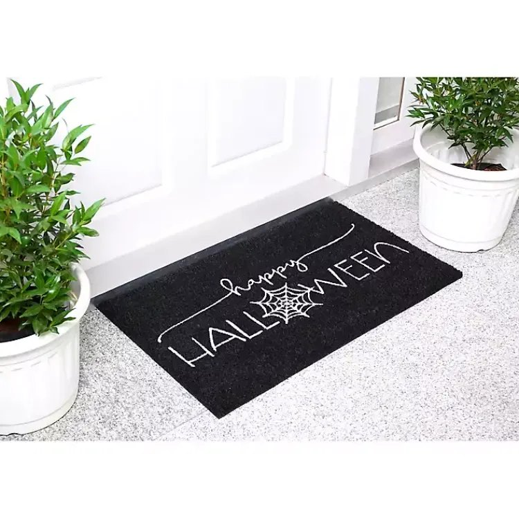Sale Happy Halloween Spider Web Doormat Halloween