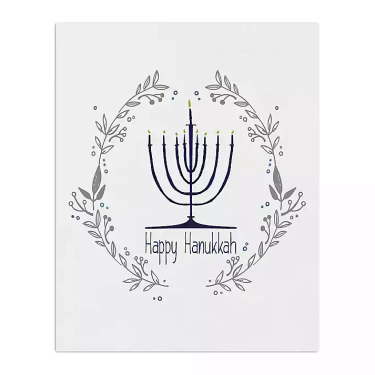 Clearance Happy Hanukkah Menorah Canvas Art Print Hanukkah Decorations